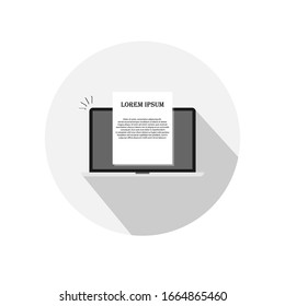 papel portátil lorem ipsum, laptope moderno con su texto o publicidad