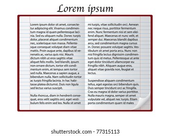 lorem ipsum in notepad - illustration