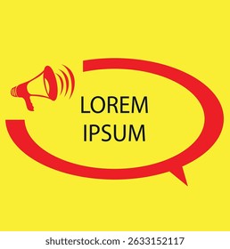 lorem ipsum mensagem popup megaphone no fundo branco ícone vetor