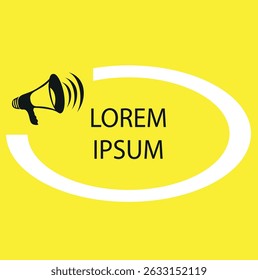 lorem ipsum mensagem popup megaphone no fundo branco ícone vetor