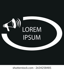 lorem ipsum mensagem popup megaphone no fundo branco ícone vetor
