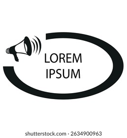 lorem ipsum mensagem popup megaphone no fundo branco ícone vetor