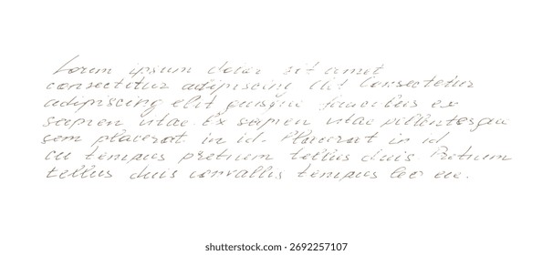 Texto de Lorem ipsum, caligrafía dibujada a mano sobre fondo blanco.