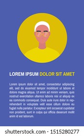 Lorem ipsum. Your text here. Template. Young male adult portrait. Flat editable vector illustration, clip art