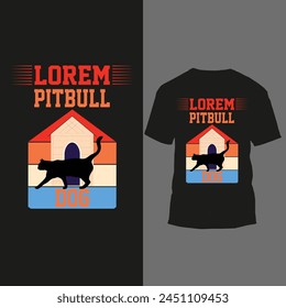 lorem pitbull dog t shirt design