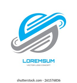 Loremsum - vector logo template concept illustration. Abstract planet sign. Design element. 