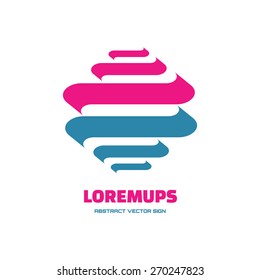 Loremups - business logo template concept illustration. Hi-tech abstract vector sign. Design element.