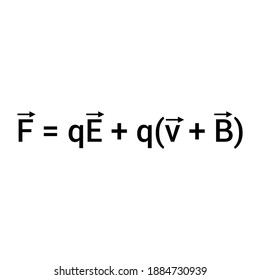 Lorentz Force Law Formula On White Background