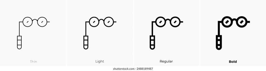lorgnette icon. Thin, Light Regular And Bold style design isolated on white background