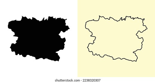 Lori map, Armenie, Asia. Filled and outline map designs. Vector illustration