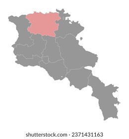 Lori province map, administrative division of Armenia.