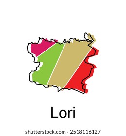 Lori Province map vector design - administrative division of Armenia Country, logotype element for template
