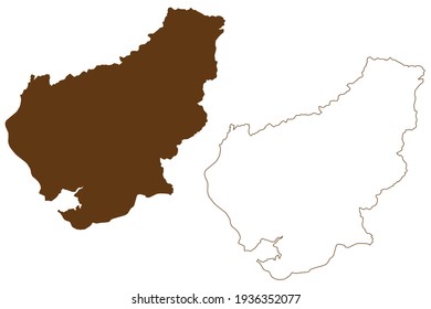 Lorrach district (Federal Republic of Germany, rural district, Baden-Wurttemberg State) map vector illustration, scribble sketch Lorrach map