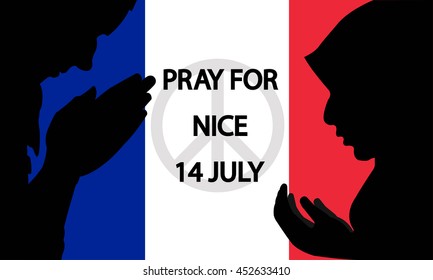 The lorry attack in Nice on 14 July. Pray for peace. EPS10.