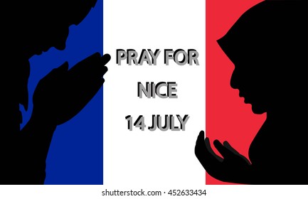 The lorry attack in Nice on 14 July. Pray for peace. EPS10.