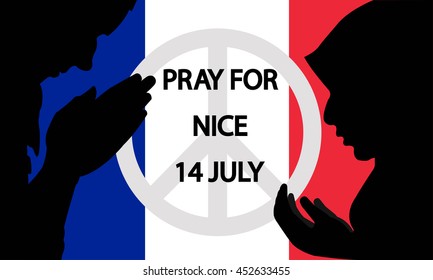 The lorry attack in Nice on 14 July. Pray for peace. EPS10.