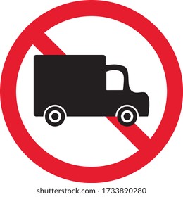 Lorry ban sign, symbol, Vector illustration
