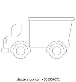 Lorry to be colored. Coloring book to educate preschool kids with easy kid educational gaming and primary education of simple game level of difficulty.