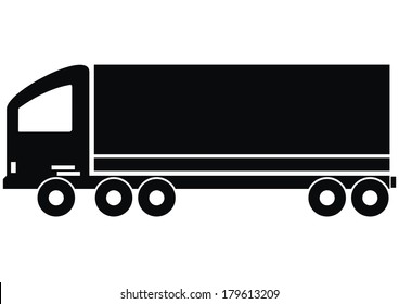 lorry, black icon