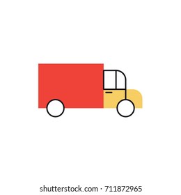 Lorry car icon. Vector illustration.