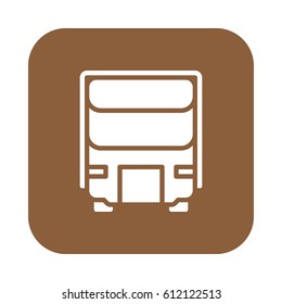 Lorry, Delivery, Shipping truck flat icon, filled vector sign, colorful pictogram on rounded square button isolated on white. Symbol, logo illustration. Flat design, pixel perfect