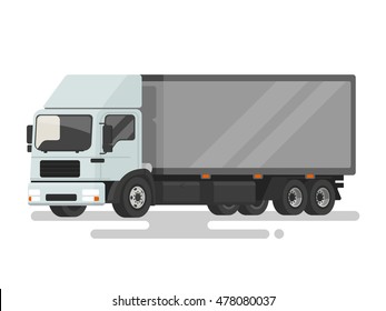 Lorry. Delivery truck on a white background. Vector illustration