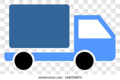 Lorry EPS vector pictograph. Illustration contains flat lorry iconic symbol on a chess transparent background.
