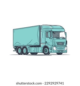 Lorry flat vector illustration. Lorry hand drawing isolated vector illustration