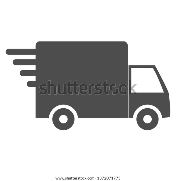 Lorry grey on white\
background. Vector icon transportation. Fast delivery of cargo,\
achievement and business symbol, security, solution concept\
illustration or\
background