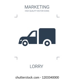lorry icon. high quality filled lorry icon on white background. from marketing collection flat trendy vector lorry symbol. use for web and mobile