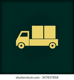 lorry icon, vector illustration. Flat design style