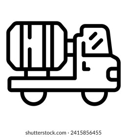 Lorry industrial metal icon outline vector. Material worker. Cement mixer