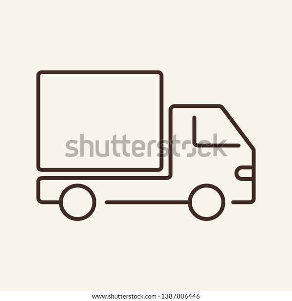 Lorry line icon. Truck, van, car. Transport\
concept. Vector illustration can be used for topics like shipment,\
logistics, delivery,\
courier