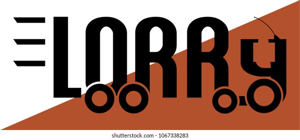 A 'Lorry' logo design on an orange and white background