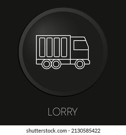 Icono mínimo de línea vectorial en botón 3D aislado en fondo negro. Vector Premium.