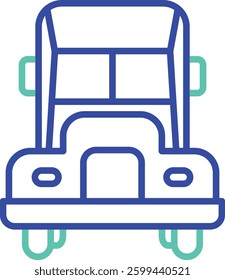 Lorry outline dual color vector illustration icon design