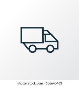 Lorry Outline Symbol. Premium Quality Isolated Camion Element In Trendy Style.