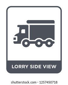 lorry side view icon vector on white background, lorry side view trendy filled icons from Mechanicons collection, lorry side view simple element illustration