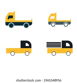 Diseño de plantilla de camión, conjunto de iconos de vector de carga.