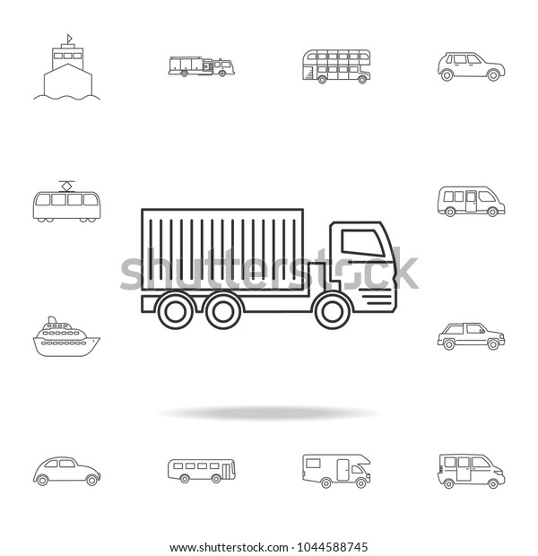 lorry with a trailer icon. Detailed set of\
transport outline icons. Premium quality graphic design icon. One\
of the collection icons for websites, web design, mobile app on\
white background