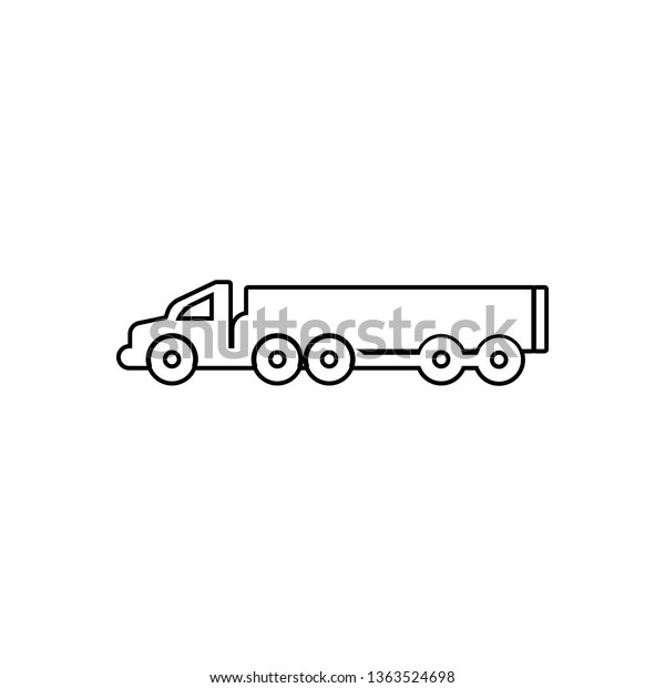 lorry with a trailer icon.\
Element of transport for mobile concept and web apps icon. Outline,\
thin line icon for website design and development, app\
development