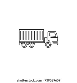 lorry with a trailer icon on white background