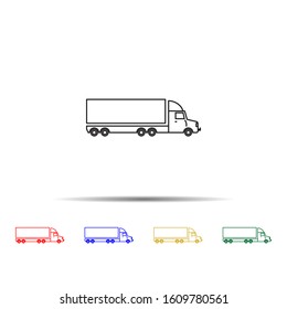 lorry with a trailer multi color style icon. Simple thin line, outline vector of transport icons for ui and ux, website or mobile application