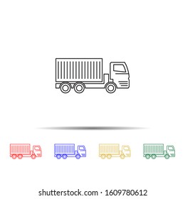 lorry with a trailer multi color style icon. Simple thin line, outline vector of transport icons for ui and ux, website or mobile application