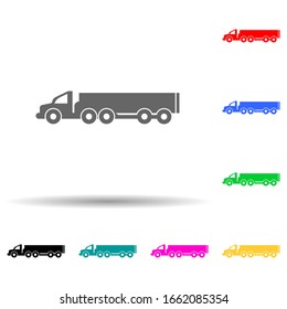 coche con un icono de tipo multicolor de remolque. Glifo simple, vectores planos de iconos de transporte  