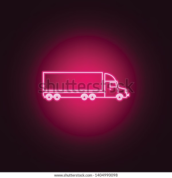 lorry
with a trailer neon icon. Elements of Transport set. Simple icon
for websites, web design, mobile app, info
graphics
