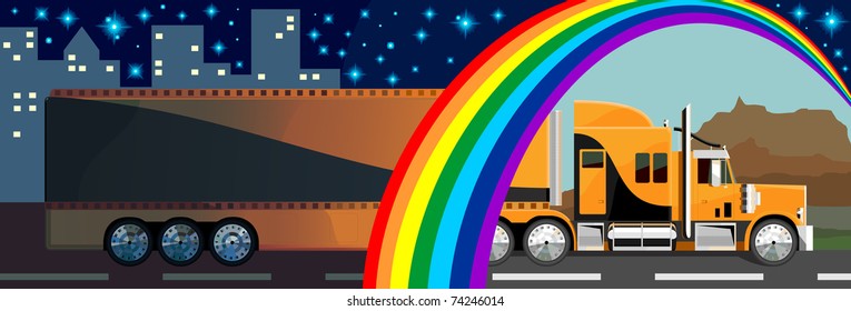 Lorry tries overcome long distance.