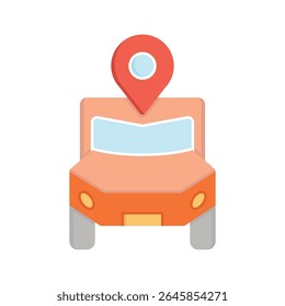 lorry truck and gps map pin icon