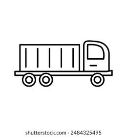 Lorry truck line icon. simple flat black trendy style illustration for web and app on white background..eps