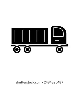 Lorry truck vector flat black trendy style illustration for web and app on white background..eps